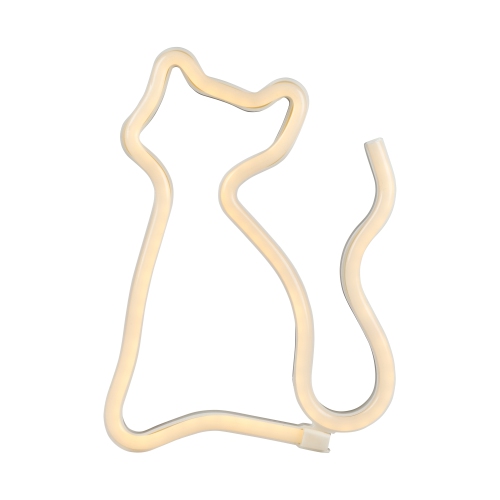 9" White Cat LED NEON Sign