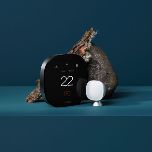 Thermostat intelligent Wi-Fi haut de gamme d'ecobee - Noir