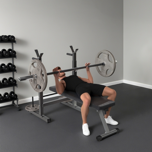 Banc de musculation réglable Soozier, banc de musculation pliable avec support à haltère et station d'accueil pour gymnase à domicile, banc