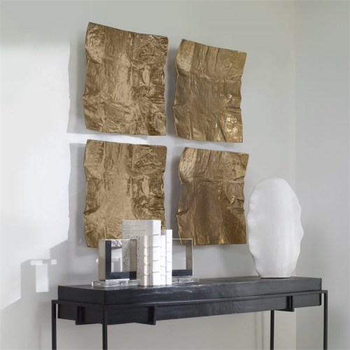 Uttermost Archive Organic Shape Contemporary Aluminum Wall Decor in Brass