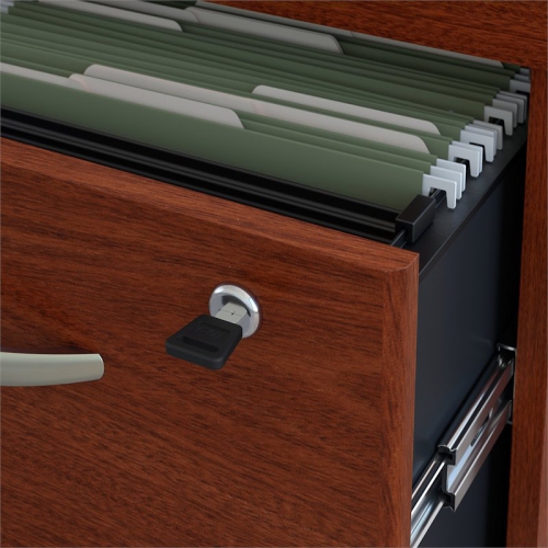 Series C 72"W U-Shaped Desk with Mobile File Cabinet in Mahogany-Engineered Wood