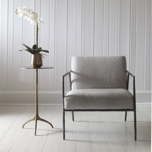 Uttermost Beacon Contemporary Aluminum Accent Table in Antique Gold