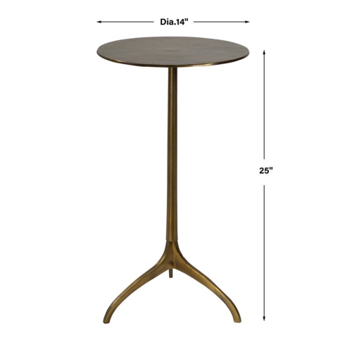 Uttermost Beacon Contemporary Aluminum Accent Table in Antique Gold