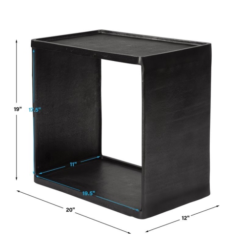 Uttermost Derwent Contemporary Aluminum Side Table in Dark Nickel