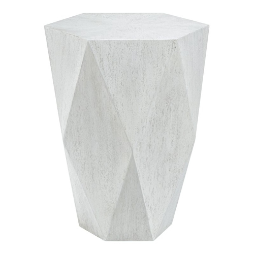 UTTERMOST  Volker Geometric Mango Veneer Top Wood Side Table In Fresh In White