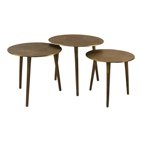 Uttermost Kasai Aluminum Coffee Tables in Oxidized Antique Gold