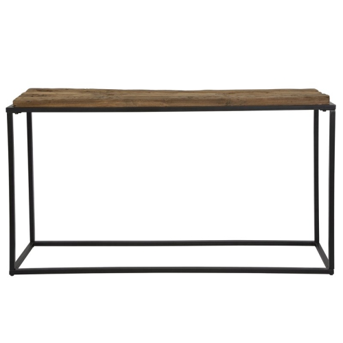 Uttermost Holston Salvaged Wood and Iron Console Table in Oak