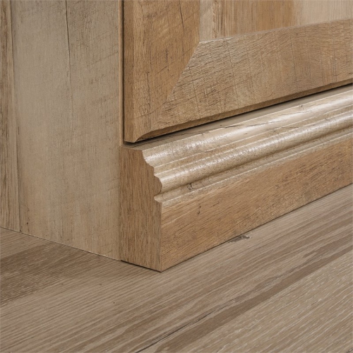 Pemberly Row Storage 3-Shelf 2-Door Tall Wood Bookcase in Oak