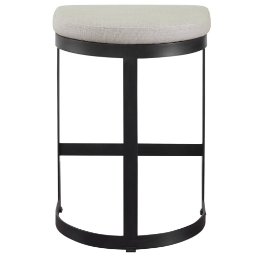 Uttermost Ivanna 26" Metal and Fabric Counter Stool in Matte Black