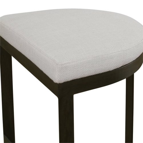Uttermost Ivanna 26" Metal and Fabric Counter Stool in Matte Black