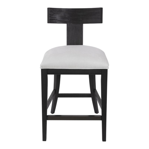 UTTERMOST  Idris 26" Modern Wood And Fabric Counter Stool In In White