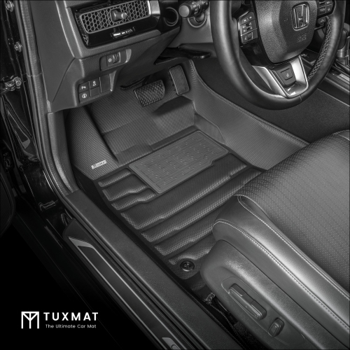 TuxMat - For Acura Integra with Rear USB Charging Ports 2023-2026 Models - Custom Car Mats - Maximum Coverage, All Weather, Laser Measured - This