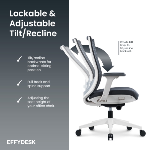 TaskChair – Fauteuil de bureau à domicile robuste, fauteuil de bureau ergonomique, soutien lombaire 4D, accoudoirs réglables