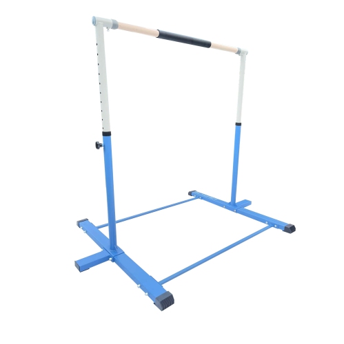 GymPro Kids Expandable Gymnastics Bar Height Adjustable 3 to 5 FT with Gloves, Gymnastic Training Junior Bar with Padded Handrail, Professional