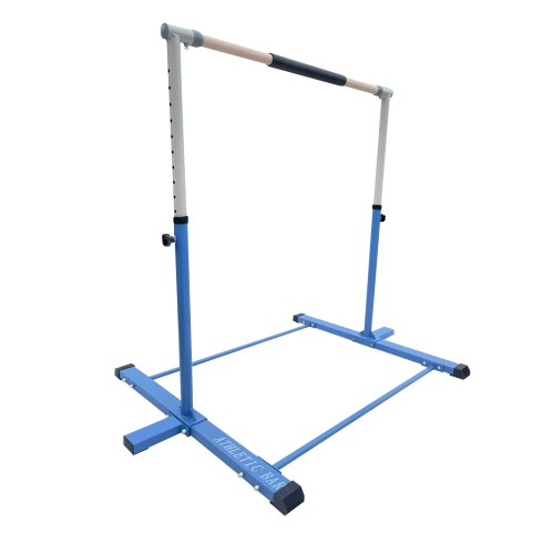 GymPro Kids Expandable Gymnastics Bar Height Adjustable 3 to 5 FT with Gloves, Gymnastic Training Junior Bar with Padded Handrail, Professional