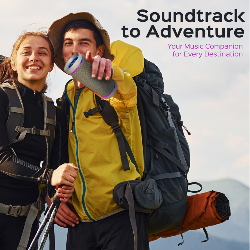 TREBLAB HD77 Bluetooth Speaker - Powerful 360° Sound with Impactful Bass, 30W Portable Wireless Audio, 20H Battery, IPX7 Waterproof, TWS Stereo