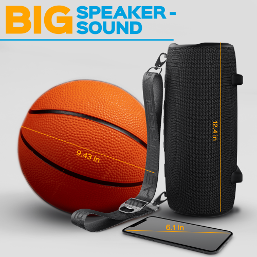 TREBLAB HD-Max - Loud Bluetooth Stereo Speakers, 60W, 20H Playtime, Powerbank, IPX7 Outdoor Portable Speaker, TWS, Deep Bass, Waterproof Bluetooth