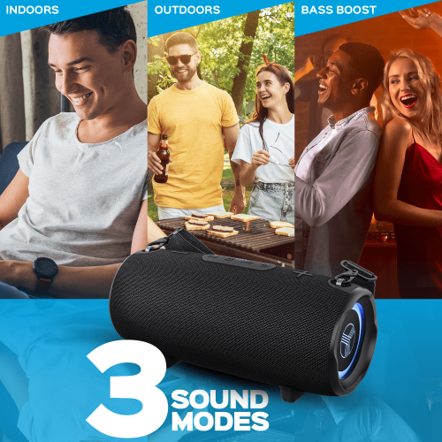 TREBLAB HD-Max - Loud Bluetooth Stereo Speakers, 60W, 20H Playtime, Powerbank, IPX7 Outdoor Portable Speaker, TWS, Deep Bass, Waterproof Bluetooth