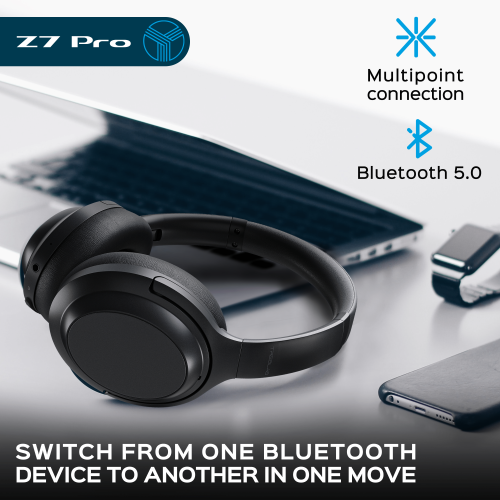 TREBLAB Z7 PRO Hybrid Active Noise Canceling Headphones with Mic