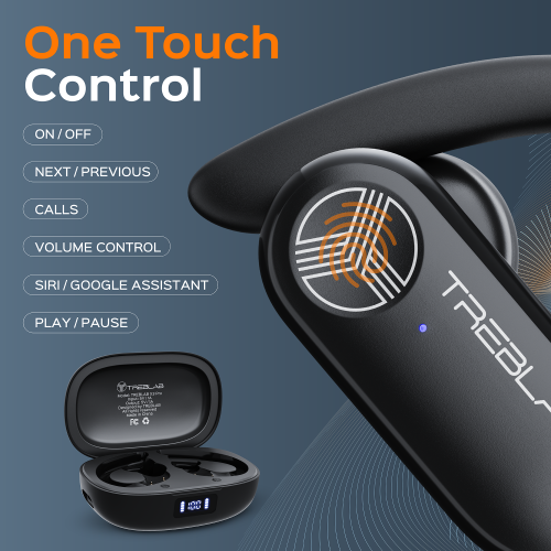 TREBLAB X3 Pro - True Wireless Earbuds with Earhooks - 145H Battery Life, Bluetooth 5.0, IPX5 Waterproof Earbuds - TWS Bluetooth Headphones with