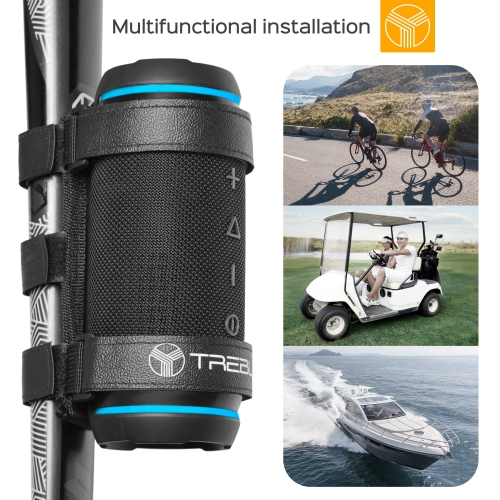 Treblab Bluetooth Speaker Mount - Universal Speaker Mount for Bike, Golf Cart Railing - Adjustable Strap Holder Compatible with Most Portable Speakers