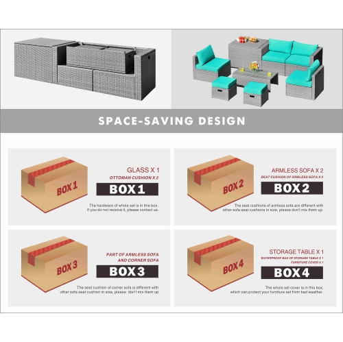 Lot De 8 Meubles De Marque Costway En Rotin De Patio Housse De Rangement Étanche Coussin Gris