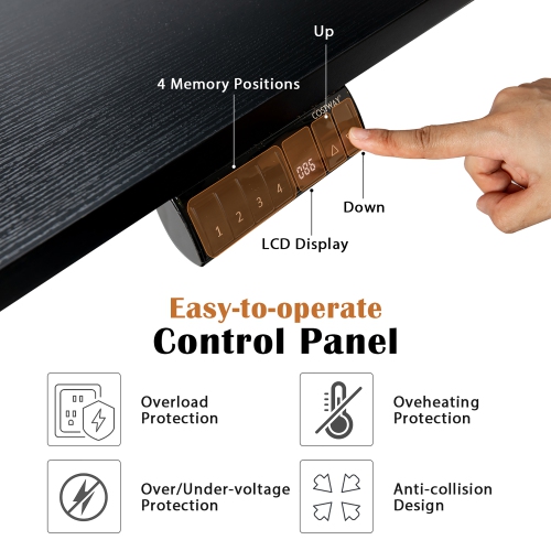 Costway 2PCS Patio Adirondack Chair Side Table Set Solid Wood Garden Deck Black