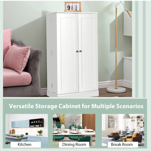 Costway 41" Farmhouse Kitchen Pantry Storage Cabinet w/Doors Adjustable Shelves