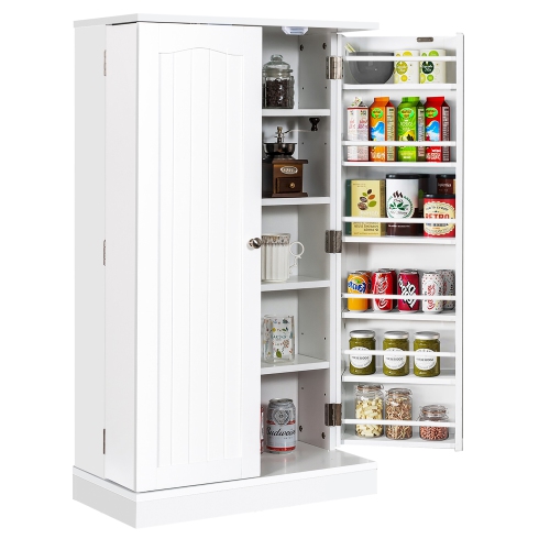 Costway 41" Farmhouse Kitchen Pantry Storage Cabinet w/Doors Adjustable Shelves
