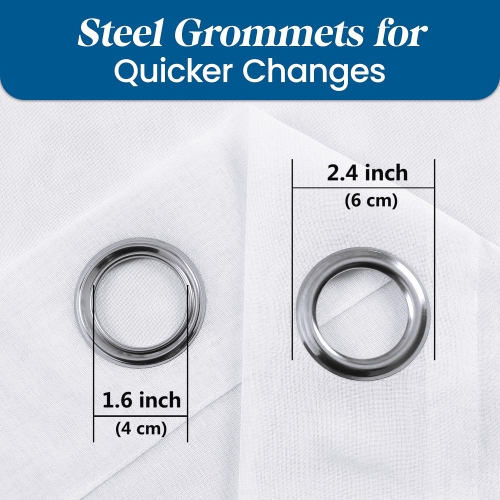 Rideaux transparents en lin de Canadian, 52 larg. X 84 long., 2 panneaux filtrants légers, rideaux de fenêtre transparents lavables à la machine pour