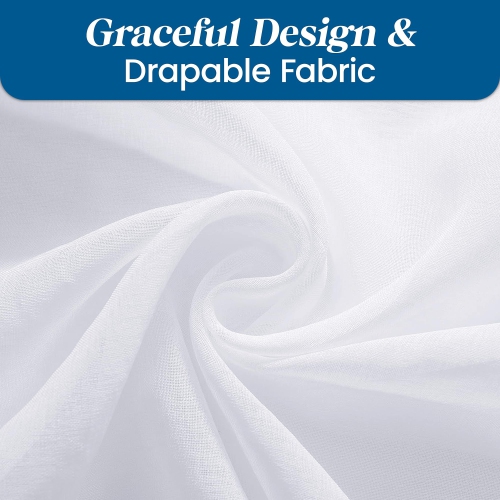 Rideaux transparents en lin de Canadian, 52 larg. X 84 long., 2 panneaux filtrants légers, rideaux de fenêtre transparents lavables à la machine pour