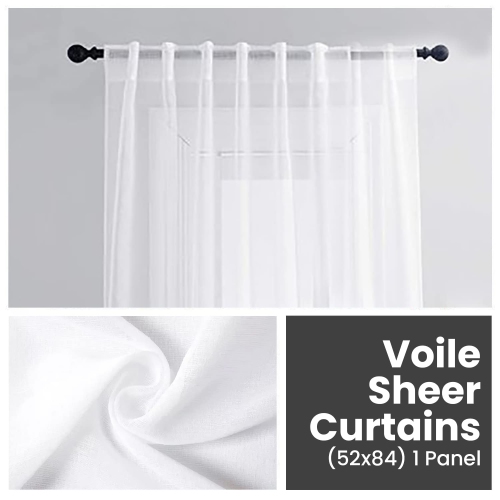 GYROHOME Double Layered Curtains with Embroidered White Sheer