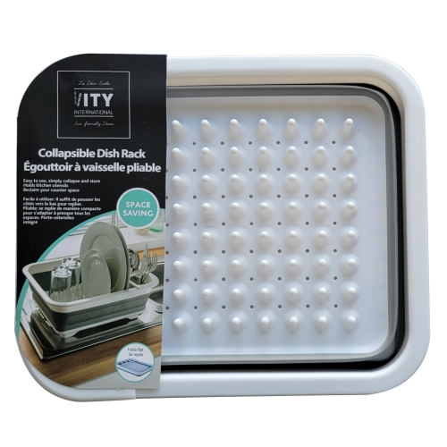 ITY International - Collapsible Dish Rack, 14.5" x 12.25" x 5", Gray