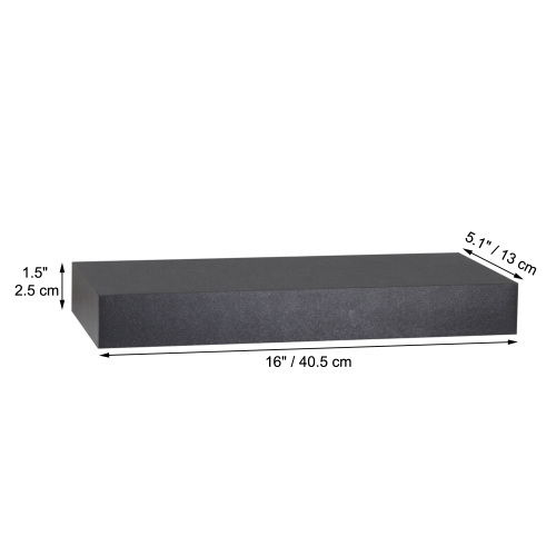 ITY International - Mini Individual Wooden Floating Shelf, 16" x 5.1" x 1.5", Black