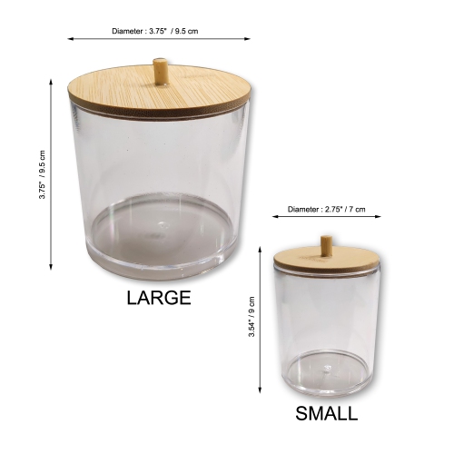 ITY International - Ensemble de 2 Grand et 1 Petits Pot de Rangement avec Couvercle en Bambou