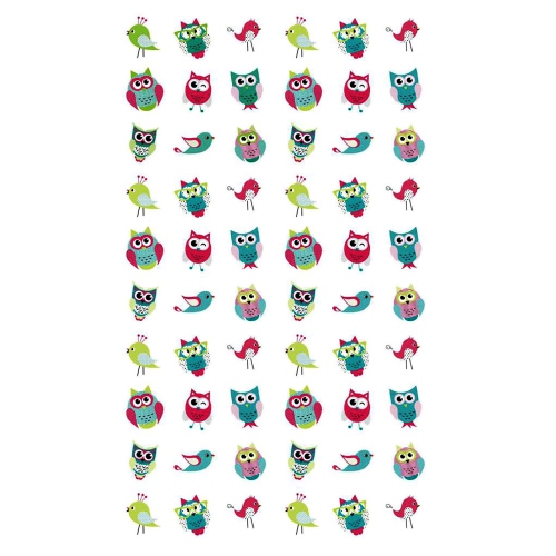 ITY International - Peva Shower Curtain, 71" x 71", Owls Pattern