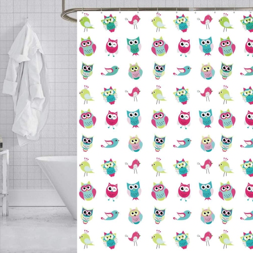 ITY International - Peva Shower Curtain, 71" x 71", Owls Pattern