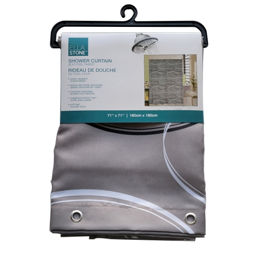 ITY International - Polyester Shower Curtain, 71" x 71", Gray