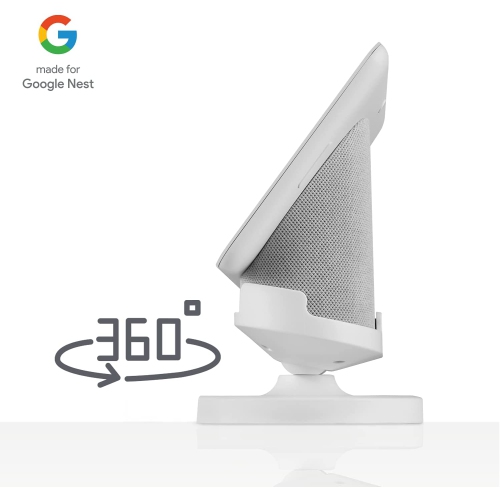 Wasserstein Adjustable Stand for Google Nest Hub - Made for Google (Chalk)