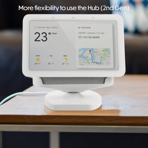 Wasserstein Adjustable Stand for Google Nest Hub - Made for Google (Chalk)