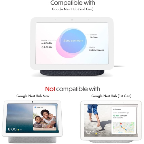 Wasserstein Adjustable Stand for Google Nest Hub - Made for Google (Chalk)