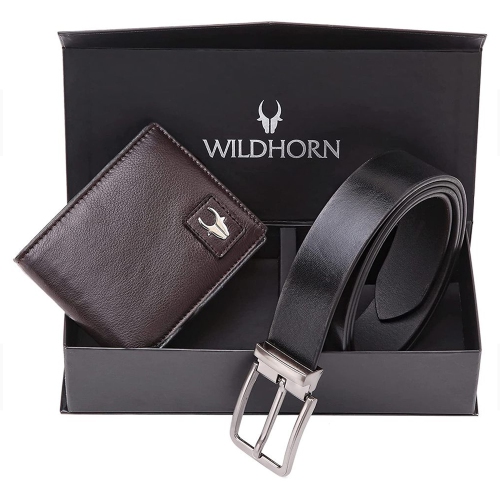 ISTAR  Leather Men's Wallet & Reversible Belt Combo Ideal Novelty Gift Set for Birthday Anniversary With Gift Set In Multicolor