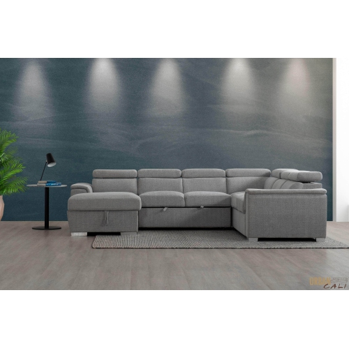 Grand canapé-lit modulaire Bel Air avec fauteuil de rangement en pierre Thora d'Urban Cali