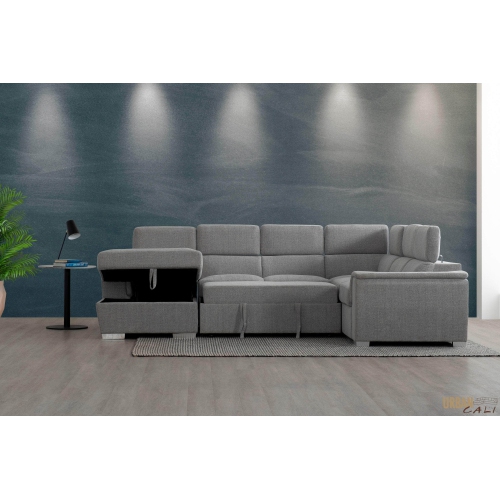 Grand canapé-lit modulaire Bel Air avec fauteuil de rangement en pierre Thora d'Urban Cali