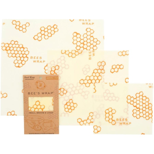 Beeswax Food Wrap - Honeycomb Design, 3 Pack
