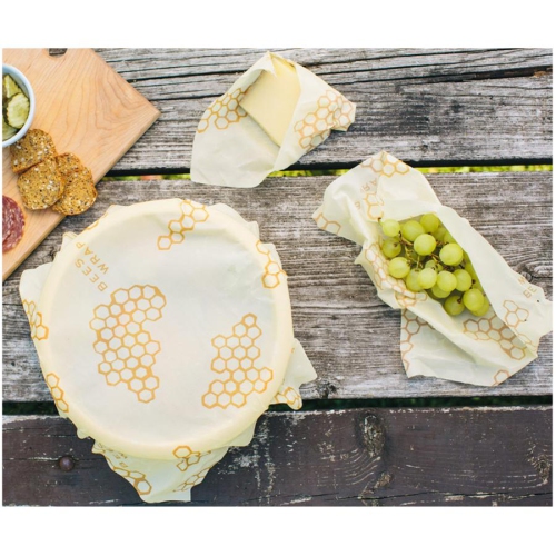 Beeswax Food Wrap - Honeycomb Design, 3 Pack