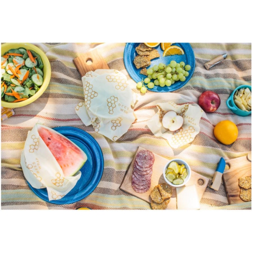 Beeswax Food Wrap - Honeycomb Design, 3 Pack