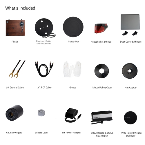 Fluance RT83 Reference Vinyl Turntable Record Player with Record Weight and Vinyl Cleaning Kit