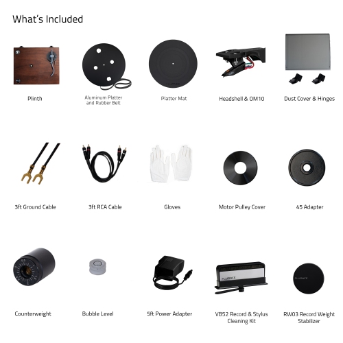 Fluance RT82 Reference Vinyl Turntable Record Player with Record Weight and Vinyl Cleaning Kit
