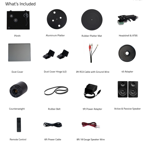 Fluance RT81 Elite High Fidelity Vinyl Turntable and Ai61 Powered 6.5" Stereo Bookshelf Speakers